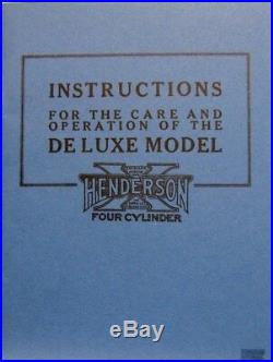 1921-1927 Henderson Moto Cycle Liste des Pièces pour les Deluxe Modèle