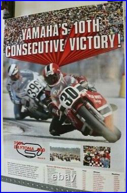 AFFICHE POSTER MOTO YAMAHA DAYTONA 1981 10th CONSECUTIVE VICTORY TZ YZR 350 750