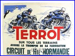 Affiche Moto Terrot 1952 250 500 Chamonix Dijon Circuit Jura Aiglon Normandie