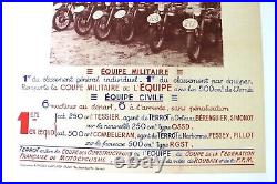 Affiche Moto Terrot Tour De France 250 500 Coupe Militaire Roubaix Narbonne Ffm