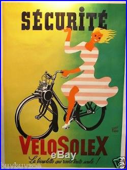 Affiche originale poster SOLEX VELOSOLEX 120x160cm entoilée René RAVO 1953 1964