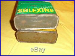 Anciens bidons de solexine jaune + vert, energol, solex 45cc, 330,660,1010