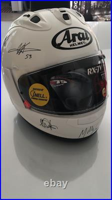 Arai RX7 V Casque de collection/ utilisable Signé par mains des pilotes moto GP