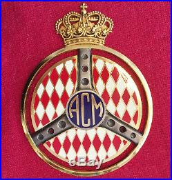 Badge calandre Automobile Club de Monaco des années 50 ACM