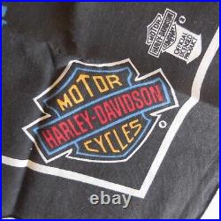 Carré vintage tissu HARLEY-DAVIDSON MOTOR CYCLES COMPANY made in USA N3569