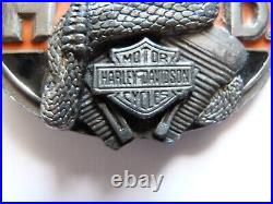 DEUX authentiques BOUCLES CEINTURON MOTO HARLEY DAVIDSON 1989