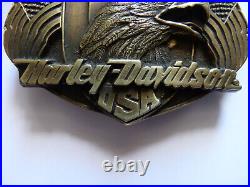 DEUX authentiques BOUCLES CEINTURON MOTO HARLEY DAVIDSON 1989