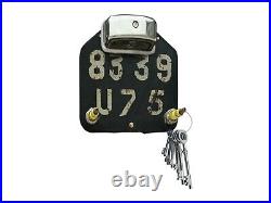 Déco moto Ancienne porte clés personnalisé plaque numérologique antique