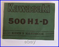 Kawasaki H1 500 H1d 1973, Manuel D Utilisateur En Englais D Epoque Excellent