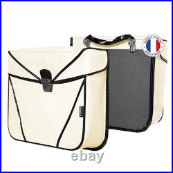Paire de sacoches SPORFABRIC beige à crochet 33X28X11 pour cyclo solex