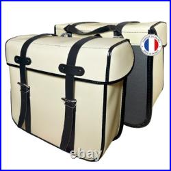 Sacoche Sporfabric traditionnel idéal mobylette vélo solex vintage beige lanière