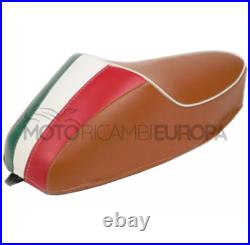 Selle Marron Pour Giaggio Vespa 50 Special R L N Avec Gobbe Tricolore Selle Marron Pour Giaggio Vespa 50 Special R L N Avec Gobbe Tricolore