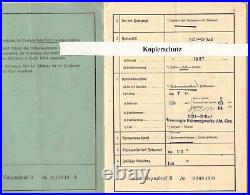 Voiture Brief NSU Roue D Année de Construction 1937 Vorkrieg Kraftfahrzeugbrief